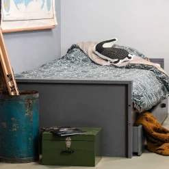 Wohnen Jugendbetten*90x200 Holzbett in Grau aus Kiefer - Firgetta