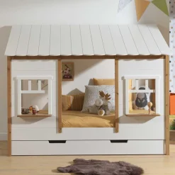 Wohnen Kindermöbel|Kinderbetten*90x200 Kinder Hausbett mit Stauraum Schublade - Endriko
