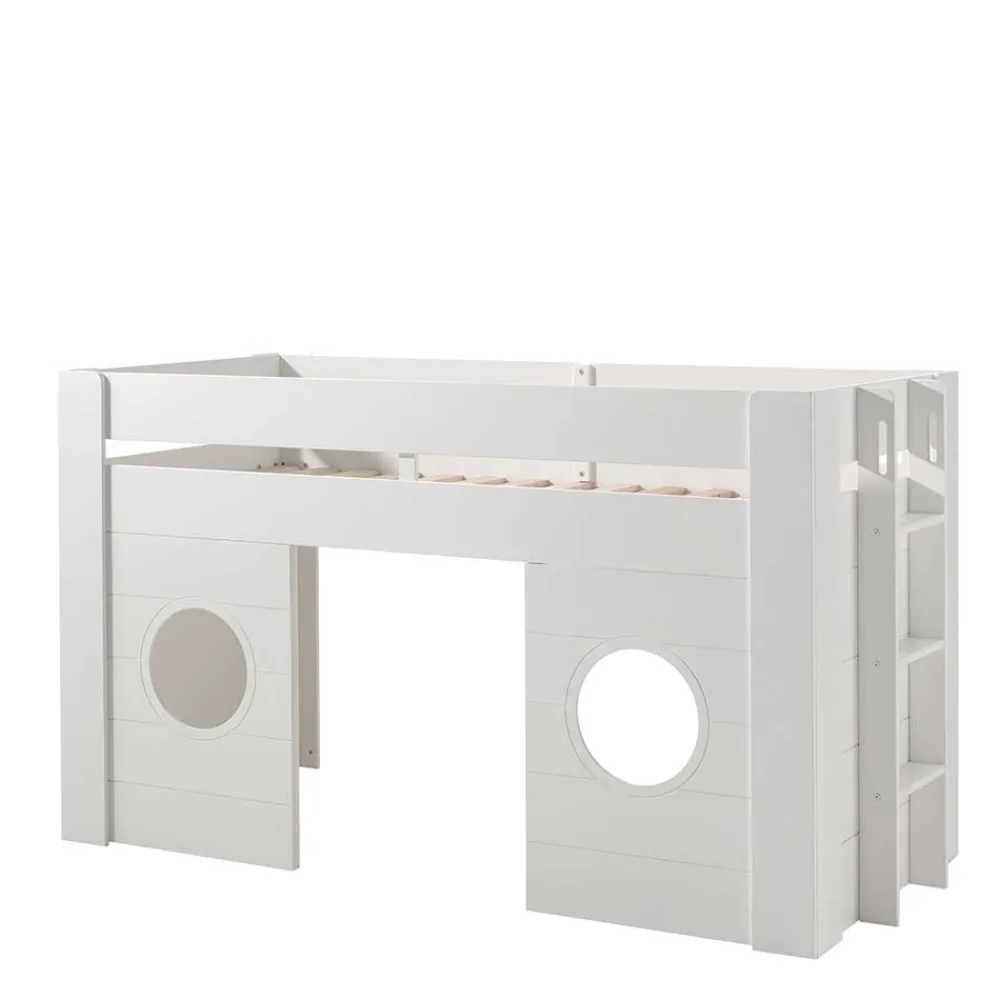 Wohnen Kinderbetten*90x200 Kinder Hütten Hochbett in Weiß - Lapel