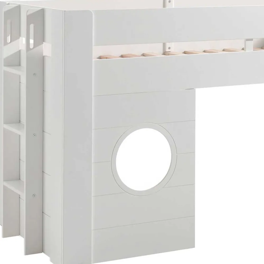 Wohnen Kinderbetten*90x200 Kinder Hütten Hochbett in Weiß - Lapel