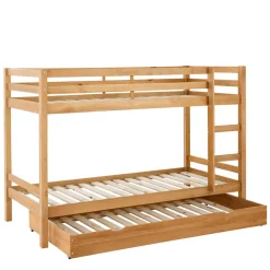 Kinder Wohnen 90x200 Kinder Stockbett in Kiefer Natur - Lowes