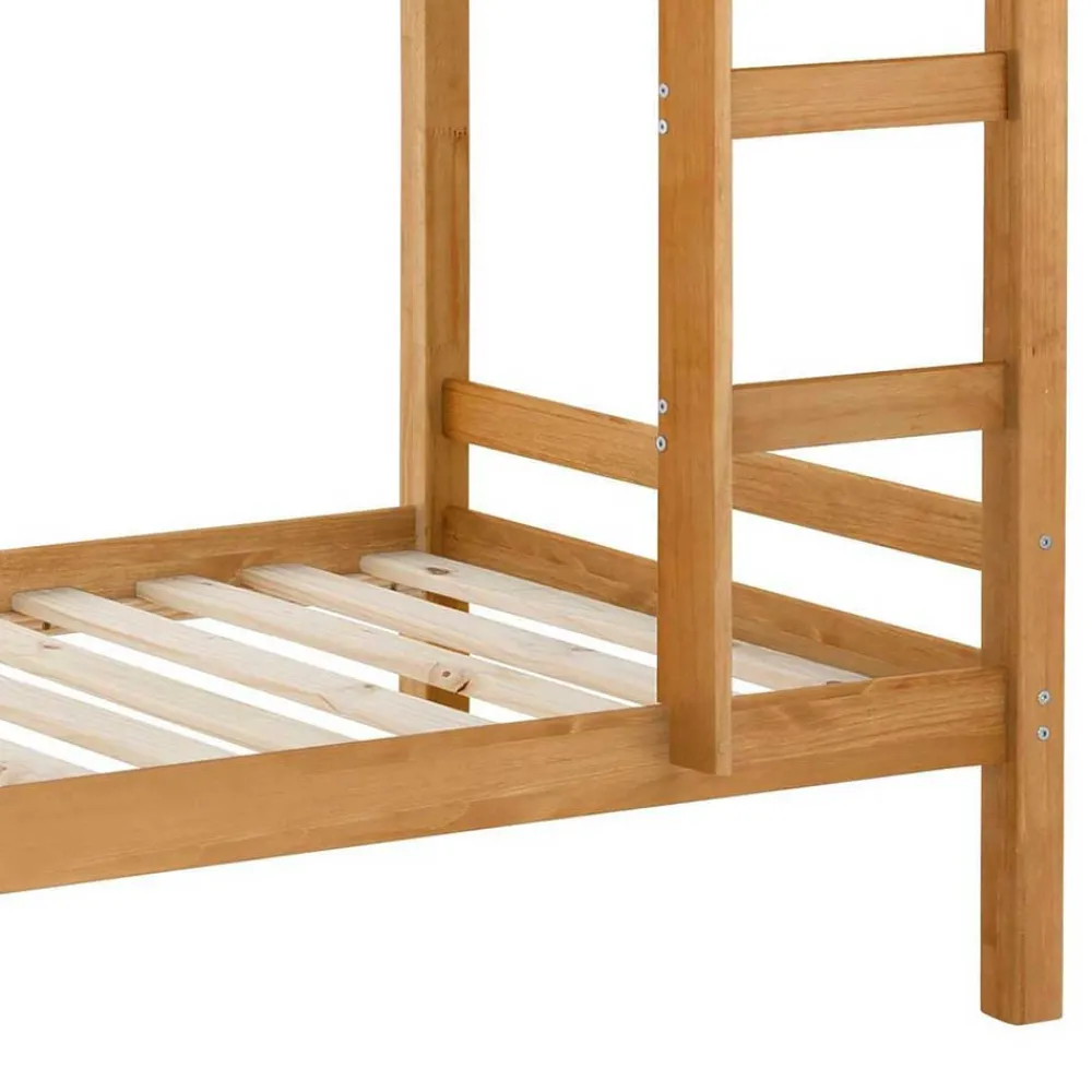 Kinder Wohnen 90x200 Kinder Stockbett in Kiefer Natur - Lowes