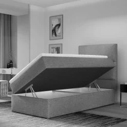 Wohnen Jugendbetten*90x200 Komfortbett in Dunkelblau Samtbezug - Tom