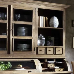 Wohnen Esszimmer-Vitrinen|Esszimmerschränke*220x210 Landhaus Buffet aus Teak - Teako