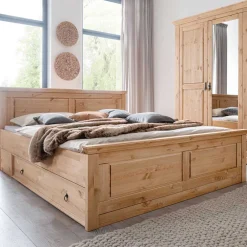 Wohnen Jugendbetten*180x200 Landhausbett aus Kiefer gebeizt & geölt - Voeca