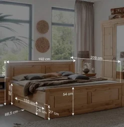 Wohnen Jugendbetten*180x200 Landhausbett aus Kiefer gebeizt & geölt - Voeca