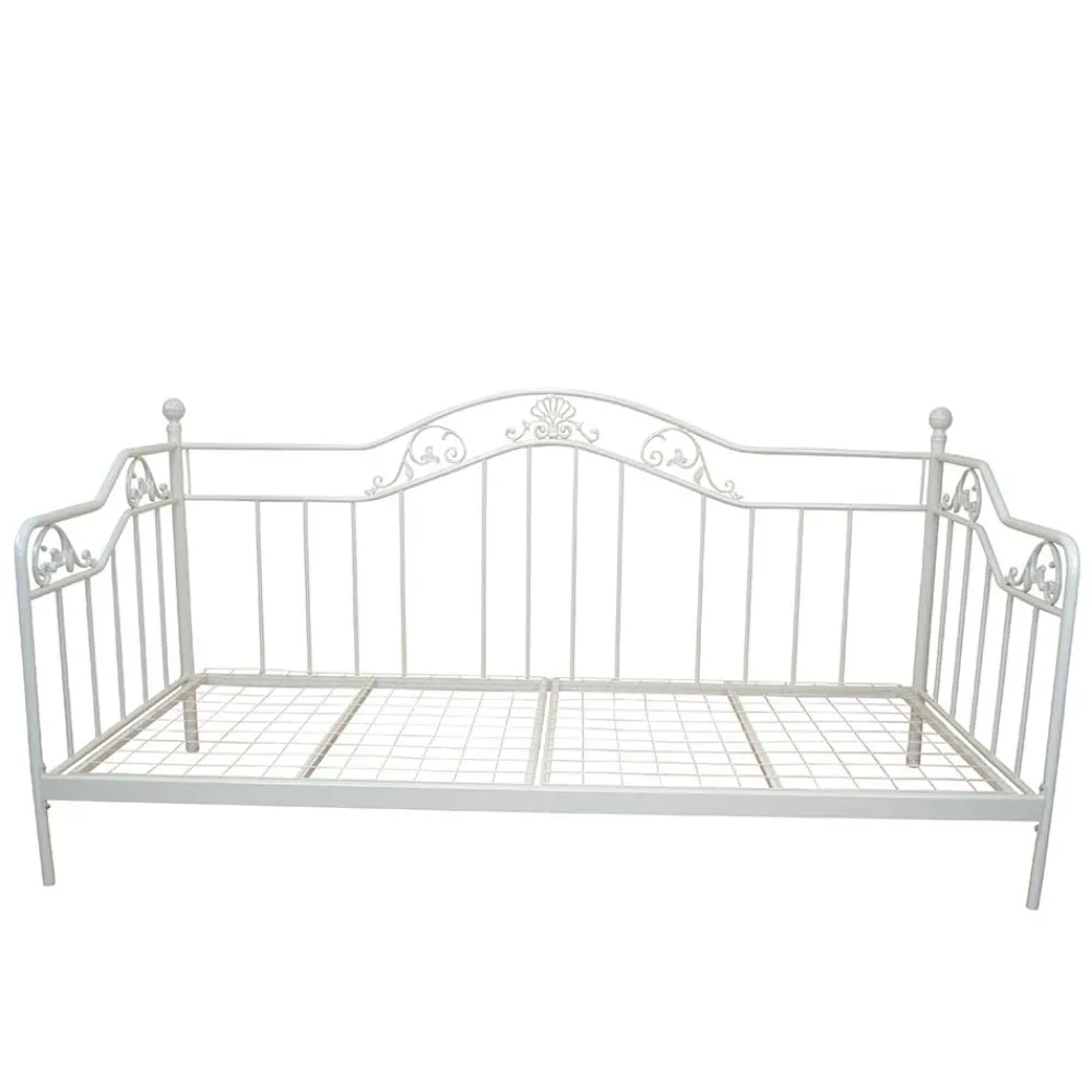 Wohnen Vintage Möbel*90x200 Metall Daybed in Weiß - Alberton