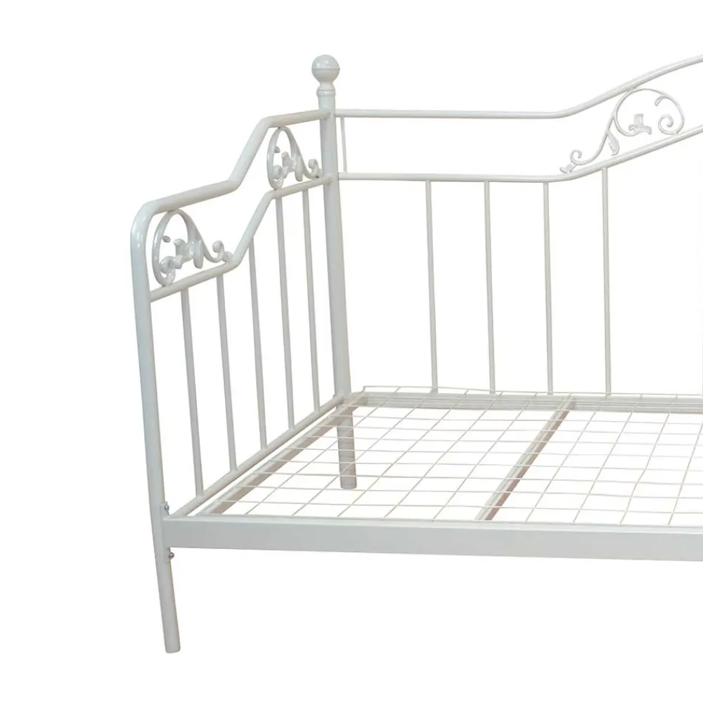 Wohnen Vintage Möbel*90x200 Metall Daybed in Weiß - Alberton