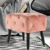 Wohnen Vintage Möbel*60x40 Polsterhocker in Rosa Samt - Kenry