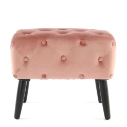 Wohnen Vintage Möbel*60x40 Polsterhocker in Rosa Samt - Kenry