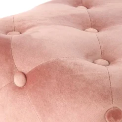 Wohnen Vintage Möbel*60x40 Polsterhocker in Rosa Samt - Kenry