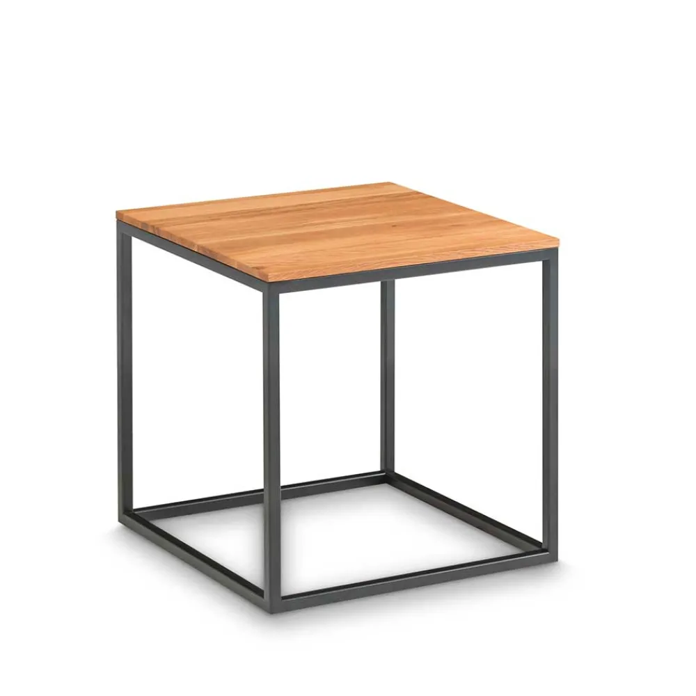 Wohnen Schwarze Möbel|Naturholzmöbel*40x40 Quadrat Beistelltisch in 2 Höhen - Yuri