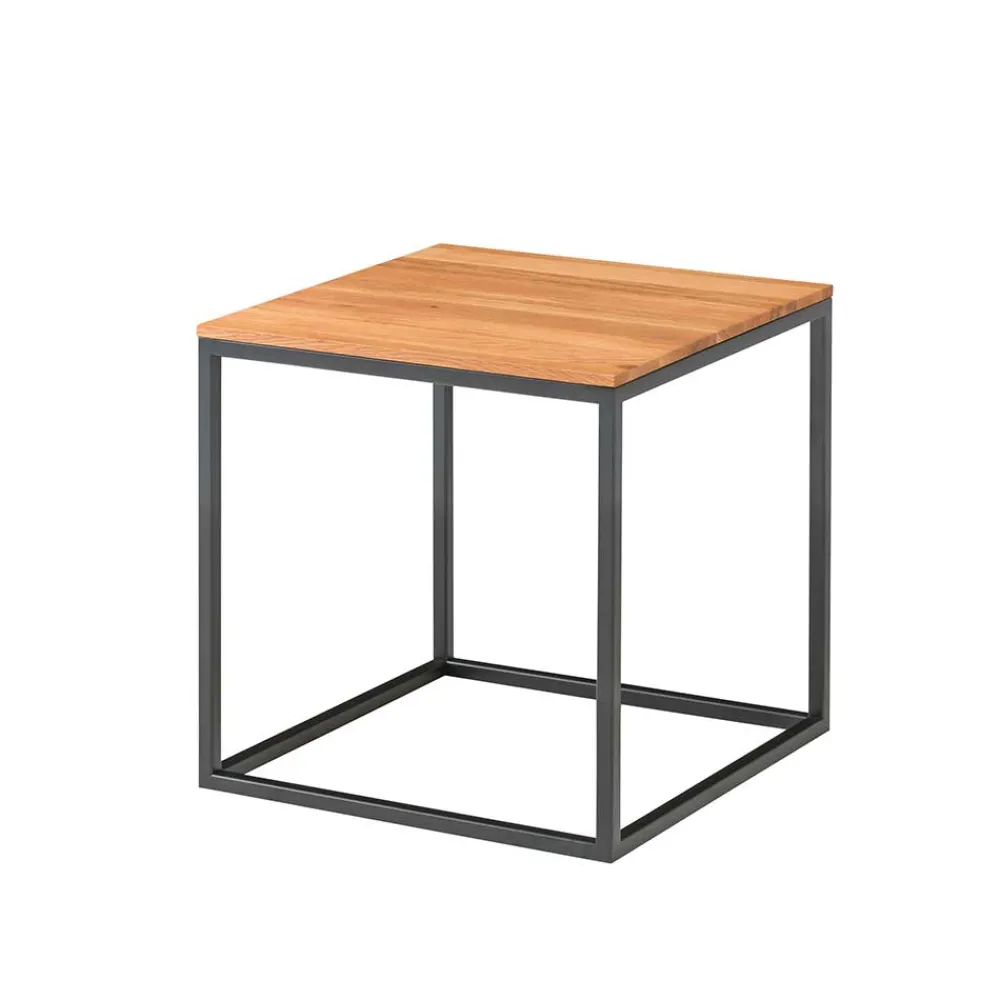 Wohnen Schwarze Möbel|Naturholzmöbel*40x40 Quadrat Beistelltisch in 2 Höhen - Yuri