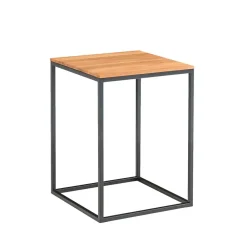Wohnen Schwarze Möbel|Naturholzmöbel*40x40 Quadrat Beistelltisch in 2 Höhen - Yuri
