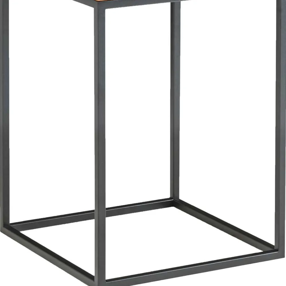 Wohnen Schwarze Möbel|Naturholzmöbel*40x40 Quadrat Beistelltisch in 2 Höhen - Yuri