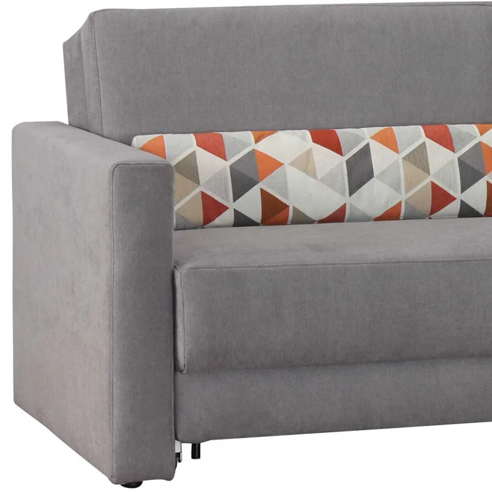 Wohnen 180x200 Schlafcouch in Grau Mero mit Lattenrost