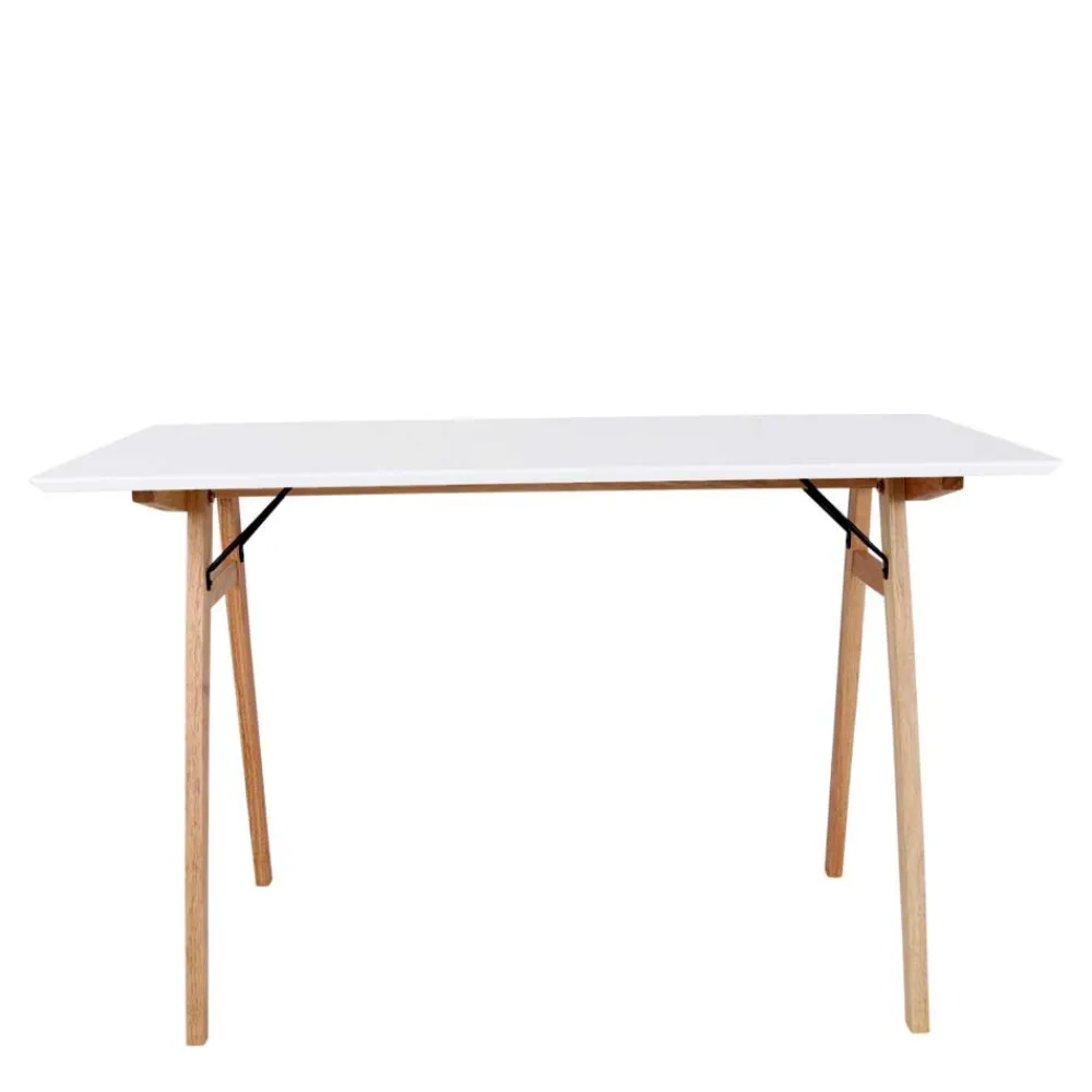 Wohnen Bürotische*120x60 Schreibtisch in Weiß & Natur - Cora