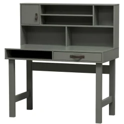 Wohnen 122x58 Schreibtisch mit Aufsatz in Graugrün - Daraon