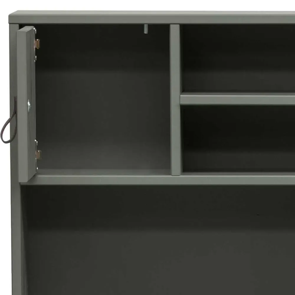 Wohnen 122x58 Schreibtisch mit Aufsatz in Graugrün - Daraon