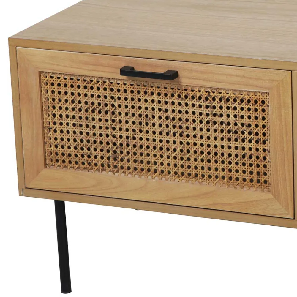 Wohnen Rattanmöbel*110x59 Skandi Couchtisch mit Wiener Geflecht - Esholda