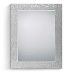 Wohnen Spiegel|Flurspiegel*55x70 Spiegel mit breitem Rahmen in Silber - Tunapuna