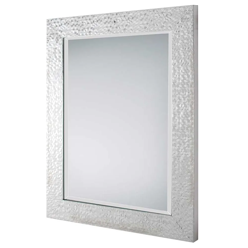 Wohnen Spiegel|Flurspiegel*55x70 Spiegel mit breitem Rahmen in Silber - Tunapuna