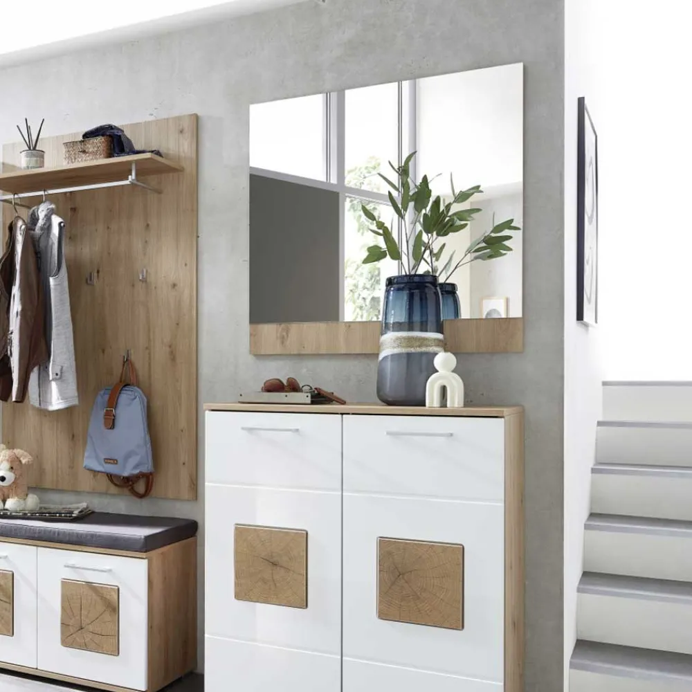 Wohnen Spiegel|Flurspiegel*84x84 Spiegel mit Wildeiche NB Leiste - Cluster