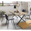 Wohnen 160x90 Tisch mit X-Füßen & Stühle - Zandras (fünfteilig)