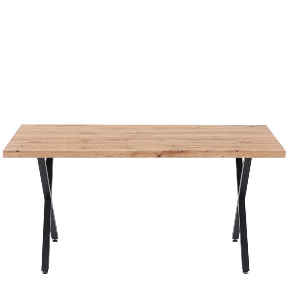 Wohnen 160x90 Tisch mit X-Füßen & Stühle - Zandras (fünfteilig)