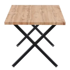 Wohnen 160x90 Tisch mit X-Füßen & Stühle - Zandras (fünfteilig)