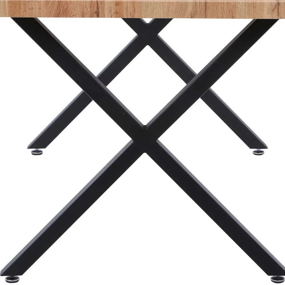 Wohnen 160x90 Tisch mit X-Füßen & Stühle - Zandras (fünfteilig)