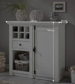 Wohnen 105x100 Touchwood Schrank in Weiß - Chelles