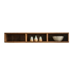 Wohnen 134x22 Wand Regal aus Echtholz - Glenza