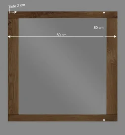 Wohnen Spiegel|Flurspiegel*80x80 Wandspiegel aus Eichenholz Rahmen - Sennya