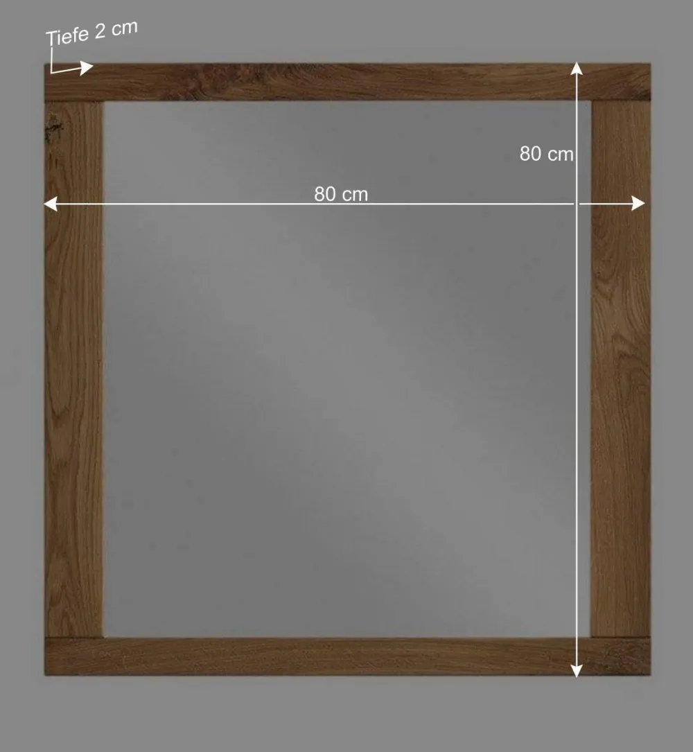 Wohnen Spiegel|Flurspiegel*80x80 Wandspiegel aus Eichenholz Rahmen - Sennya