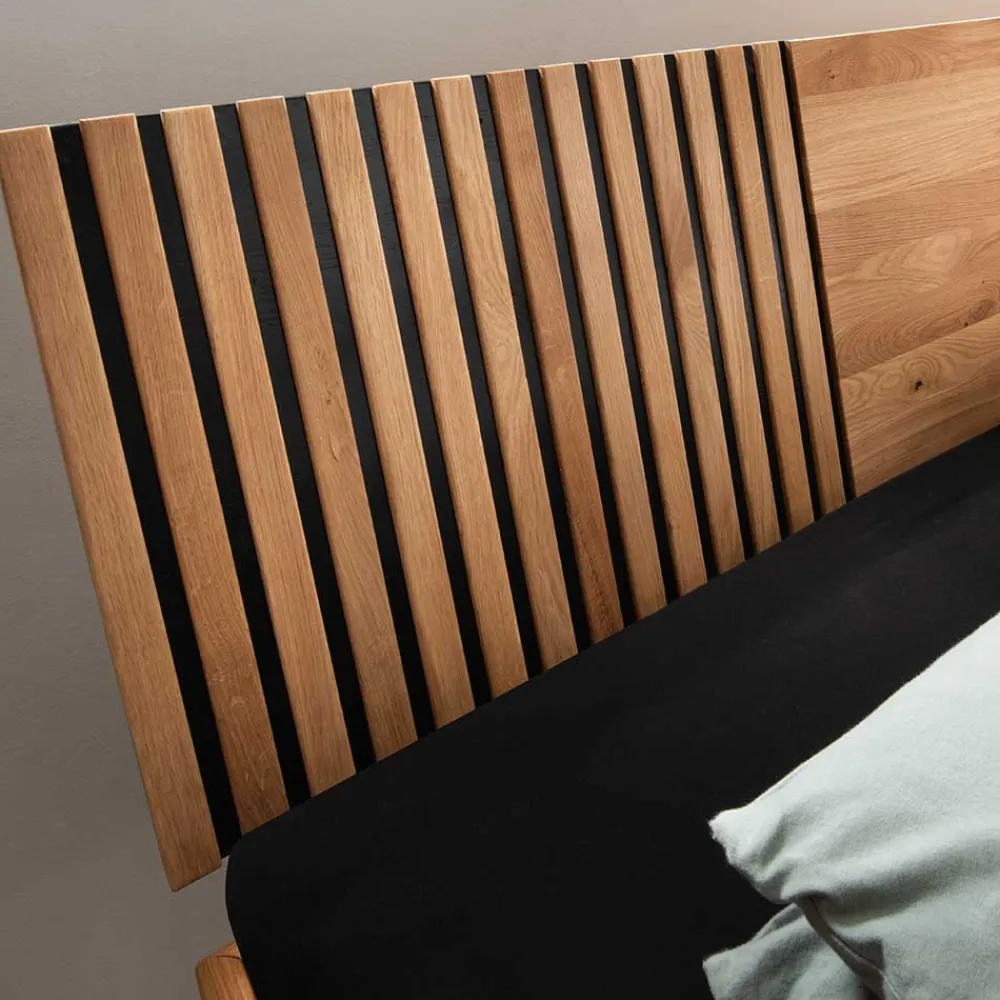 Wohnen Graue Möbel|Naturholzmöbel*140x200 Wildeiche Bett mit Kufen - Manarola