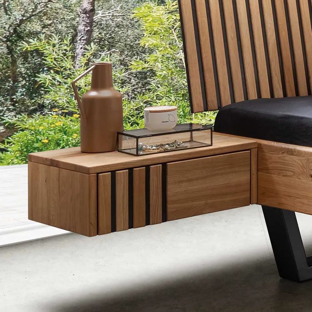 Wohnen Graue Möbel|Naturholzmöbel*140x200 Wildeiche Bett mit Kufen - Manarola