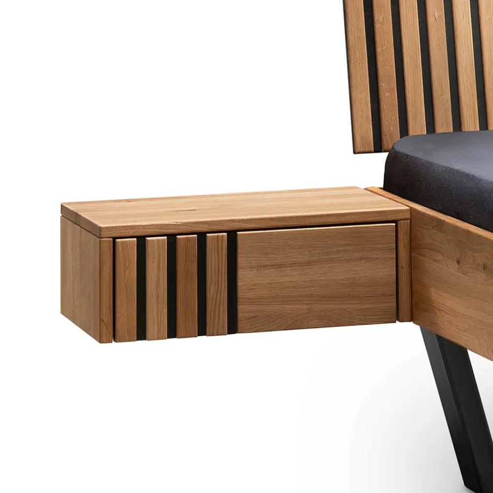 Wohnen Graue Möbel|Naturholzmöbel*140x200 Wildeiche Bett mit Kufen - Manarola