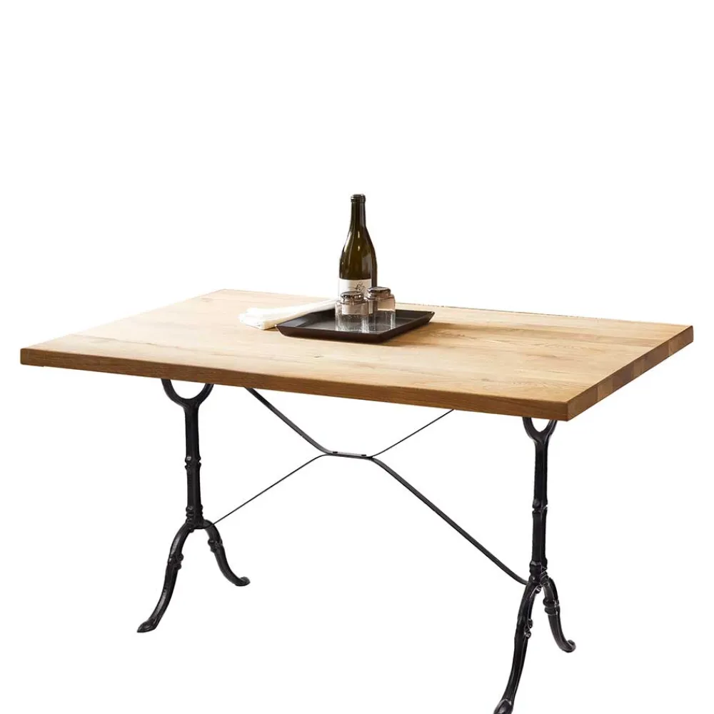 Wohnen Küchentische|Vintage Möbel*120x65 Wildeiche Tisch mit Gusseisen Gestell - Louves