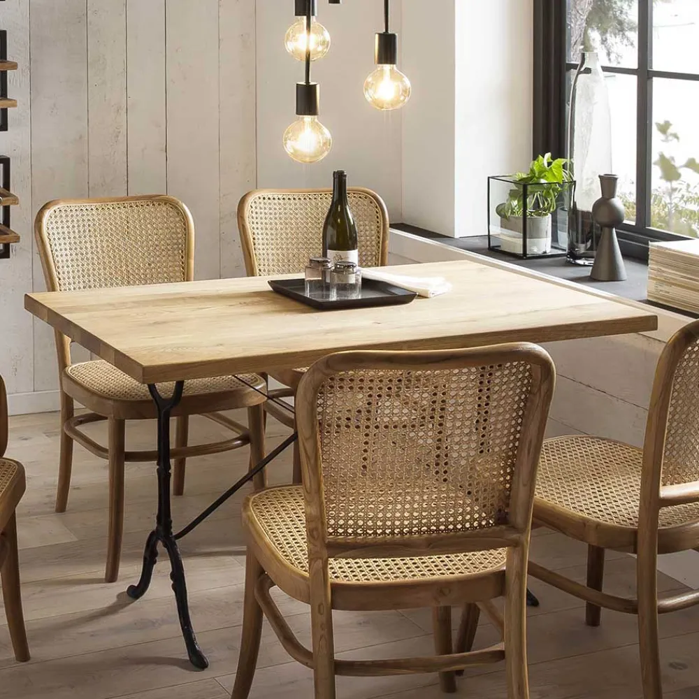 Wohnen Küchentische|Vintage Möbel*120x65 Wildeiche Tisch mit Gusseisen Gestell - Louves