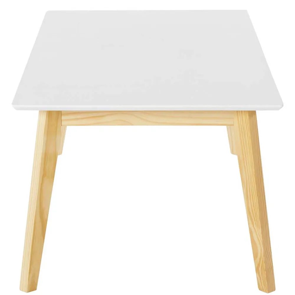 Wohnen 120x60 Wohnzimmer Tisch in Weiß & Kiefer - Tropezian