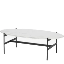 Wohnen Schwarze Möbel|Graue Möbel*110x50 Wohnzimmertisch in Oval Marmor Optik - Inn