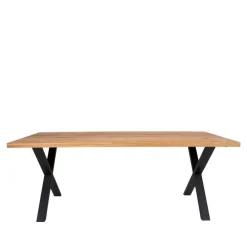 Wohnen Jugend-Sitzgruppen|Sitzgruppe*X-Bein Esstisch mit Armlehnenstühlen - Visita (siebenteilig)