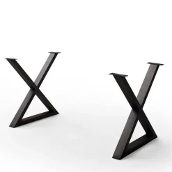 Wohnen X-Bein Esszimmertisch mit Baumkante in Grau - Korcula