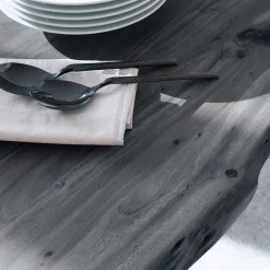 Wohnen X-Bein Esszimmertisch mit Baumkante in Grau - Korcula