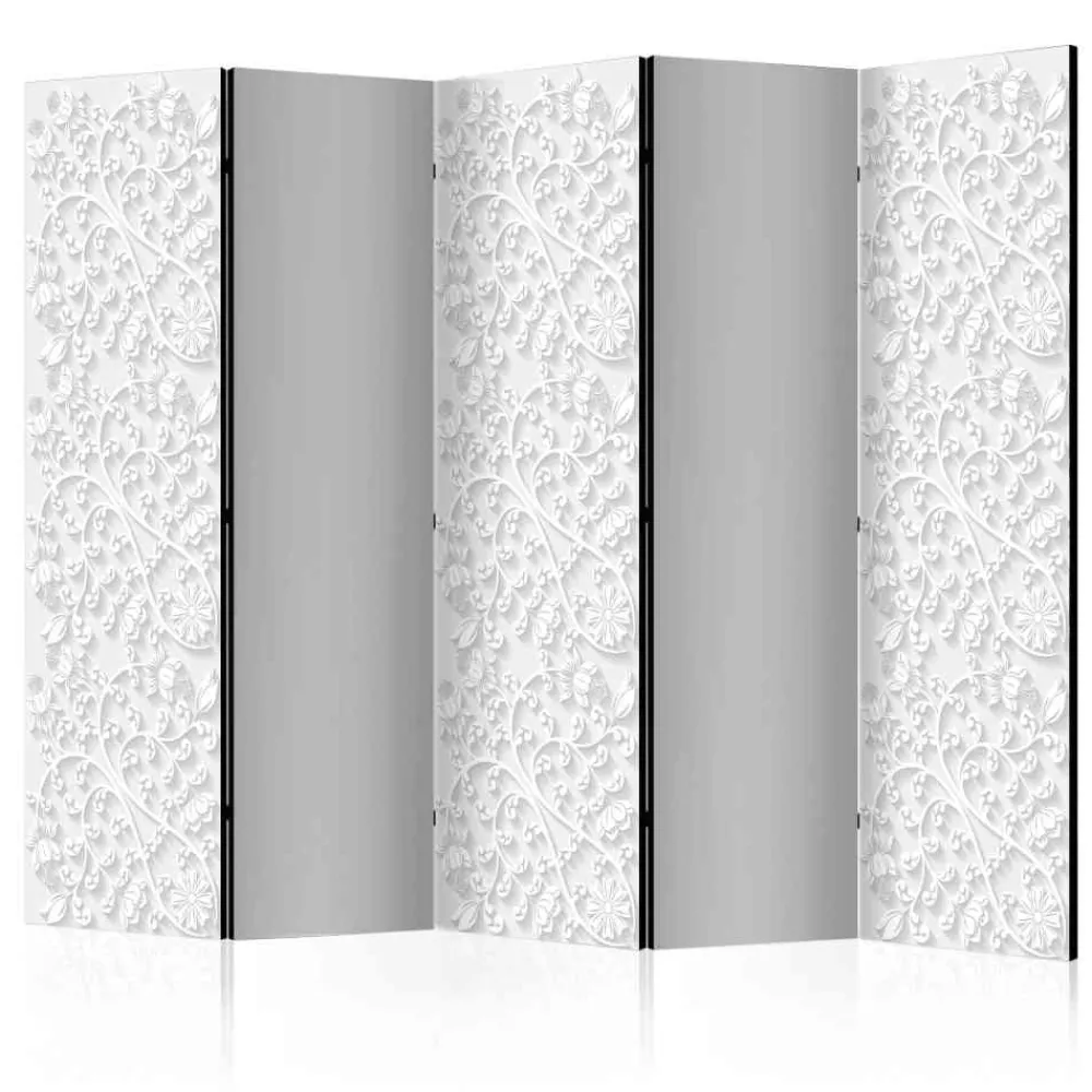 Wohnen 225x172cm Deko-Paravent in Weiß Hellgrau - Mivaldana