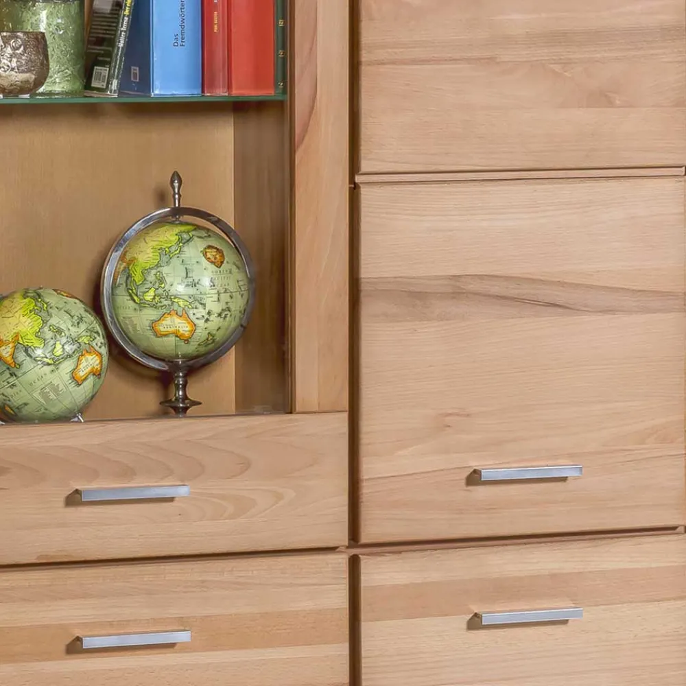 Wohnen Vitrinen|Wohnzimmer-Vitrinen*108x200cm Wohnzimmerschrank aus Kernbuche - Uhelia