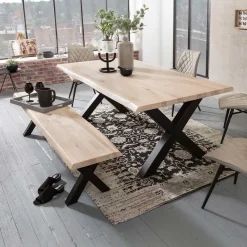 Wohnen Küchen-Essgruppen|Essgruppen*X-Fuß Esstisch & Sitzbank - Tilveta (zweiteilig)