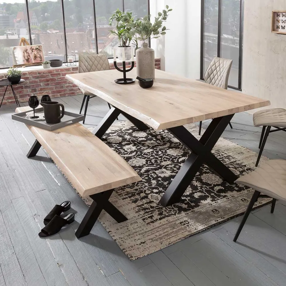 Wohnen Küchen-Essgruppen|Essgruppen*X-Fuß Esstisch & Sitzbank - Tilveta (zweiteilig)