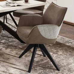 Wohnen X-Fuß Tisch & Drehstühle Set - Niam (siebenteilig)